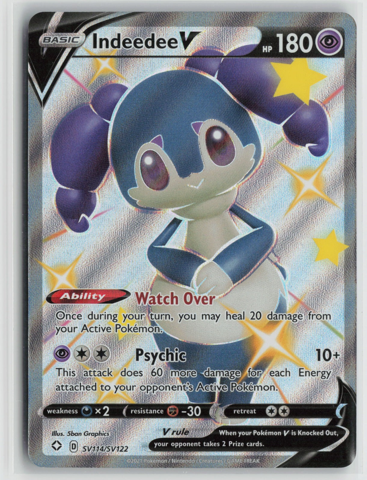 Indeedee V Shiny Holo Rare Holo SHFSV SV114/SV122 NM