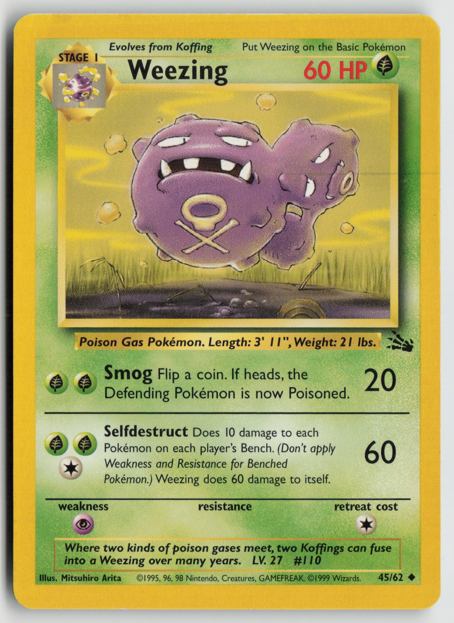 Weezing Uncommon Fossil 45/62 MP