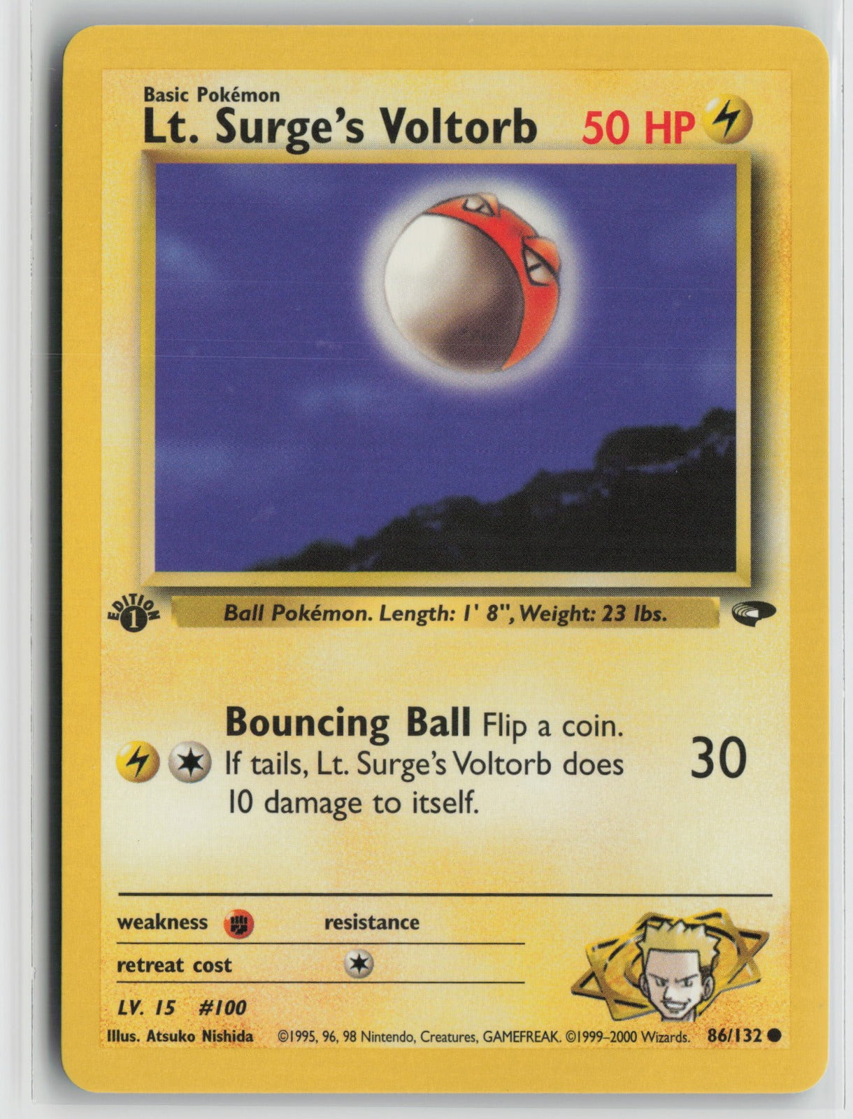Lt. Surge's Voltorb Common 1st Edition G2 086/132 NM