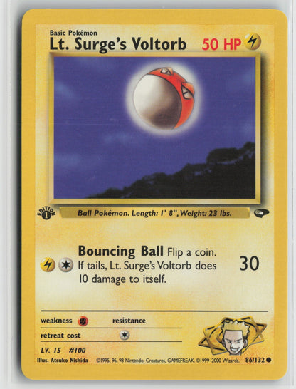 Lt. Surge's Voltorb Common 1st Edition G2 086/132 NM