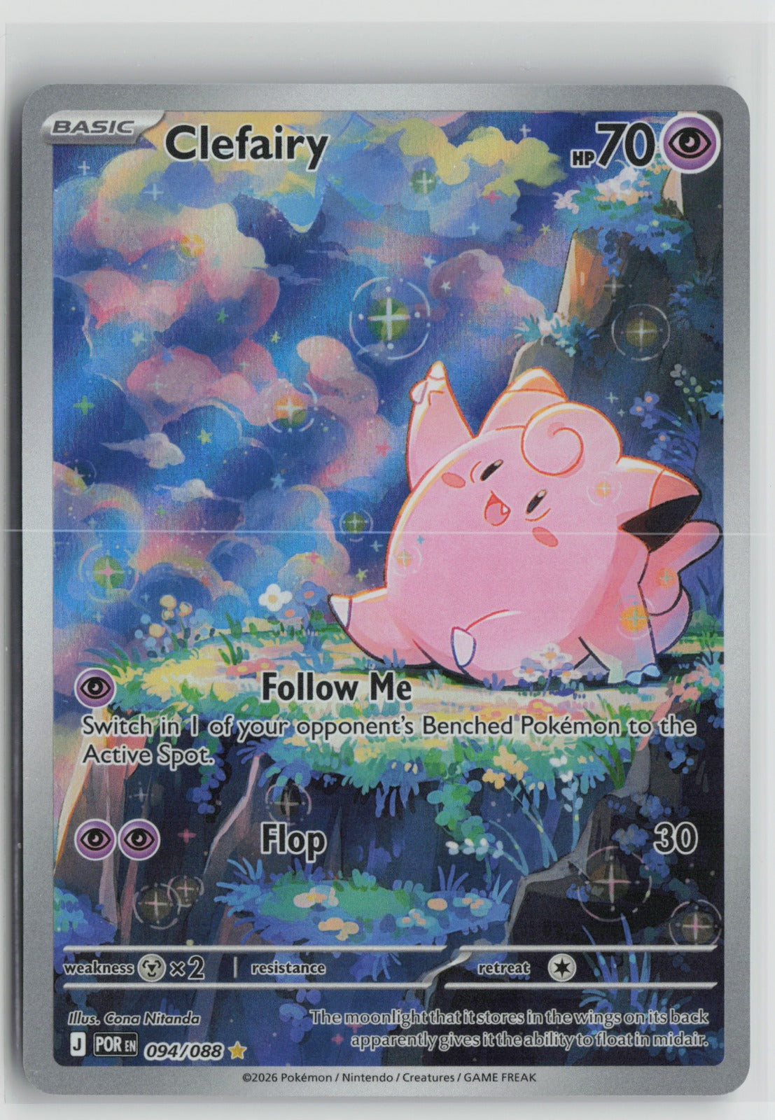 Clefairy - Illustration Rare Holo POR 094/088 NM