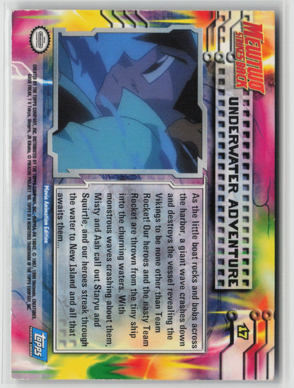 Topps Underwater Adventure Foil Mewtwo Strikes Back #17 LP (Back)