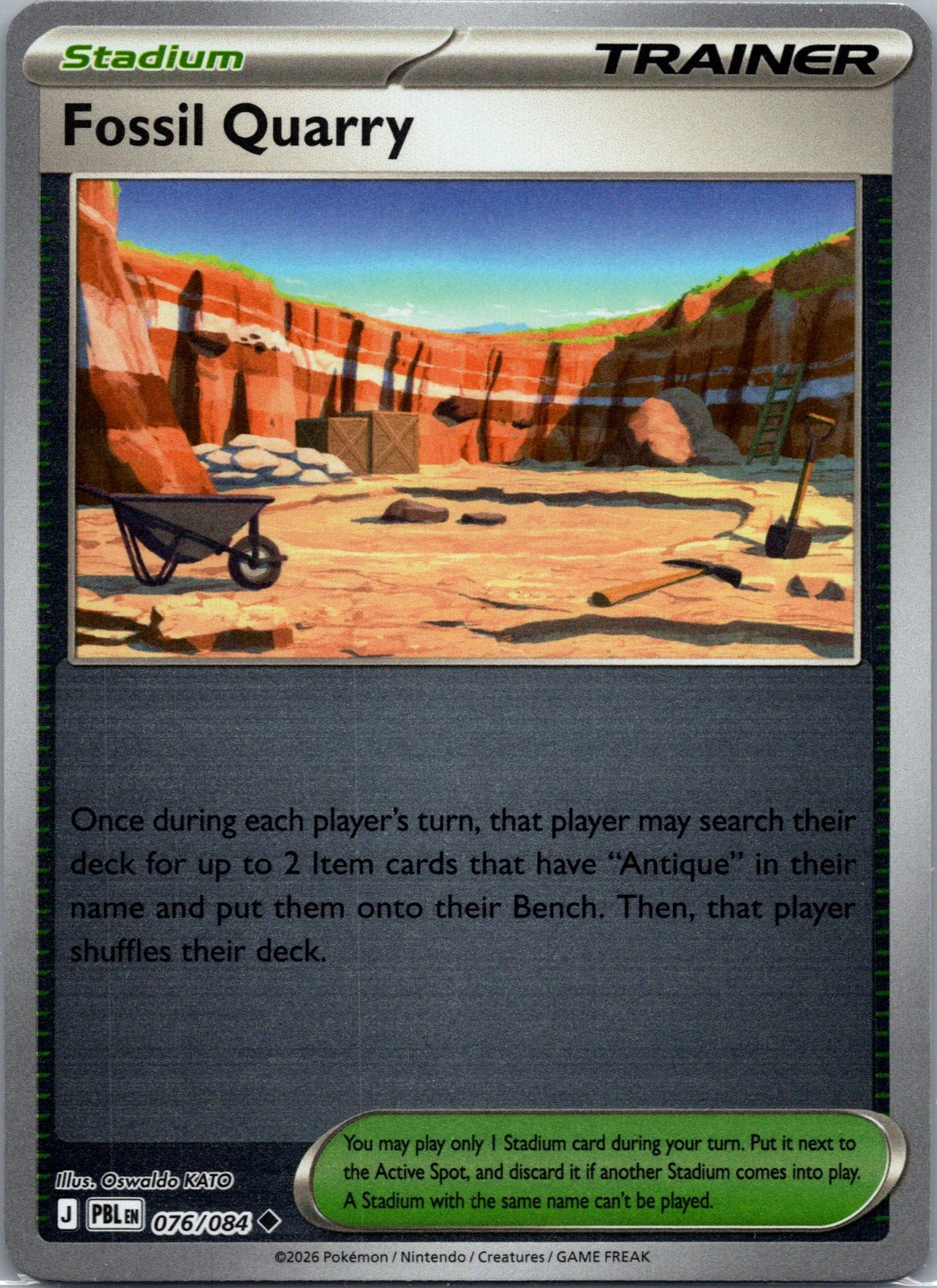 Fossil Quarry Uncommon Reverse Holo PBL 076/084 NM
