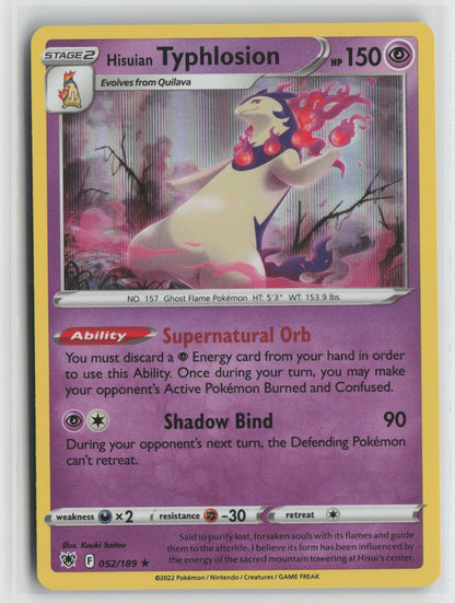 Hisuian Typhlosion Holo Rare SWSH10 052/189 NM