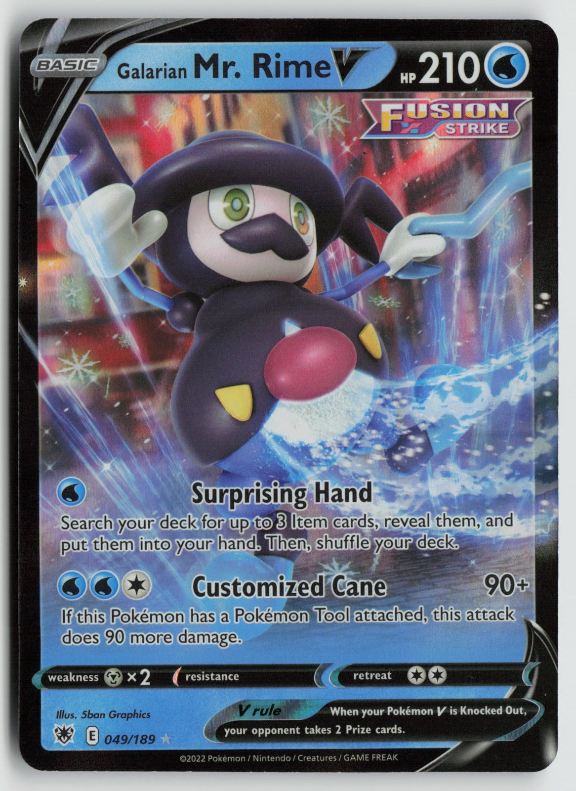 Galarian Mr. Rime V Ultra Rare Holo SWSH10 049/189 NM