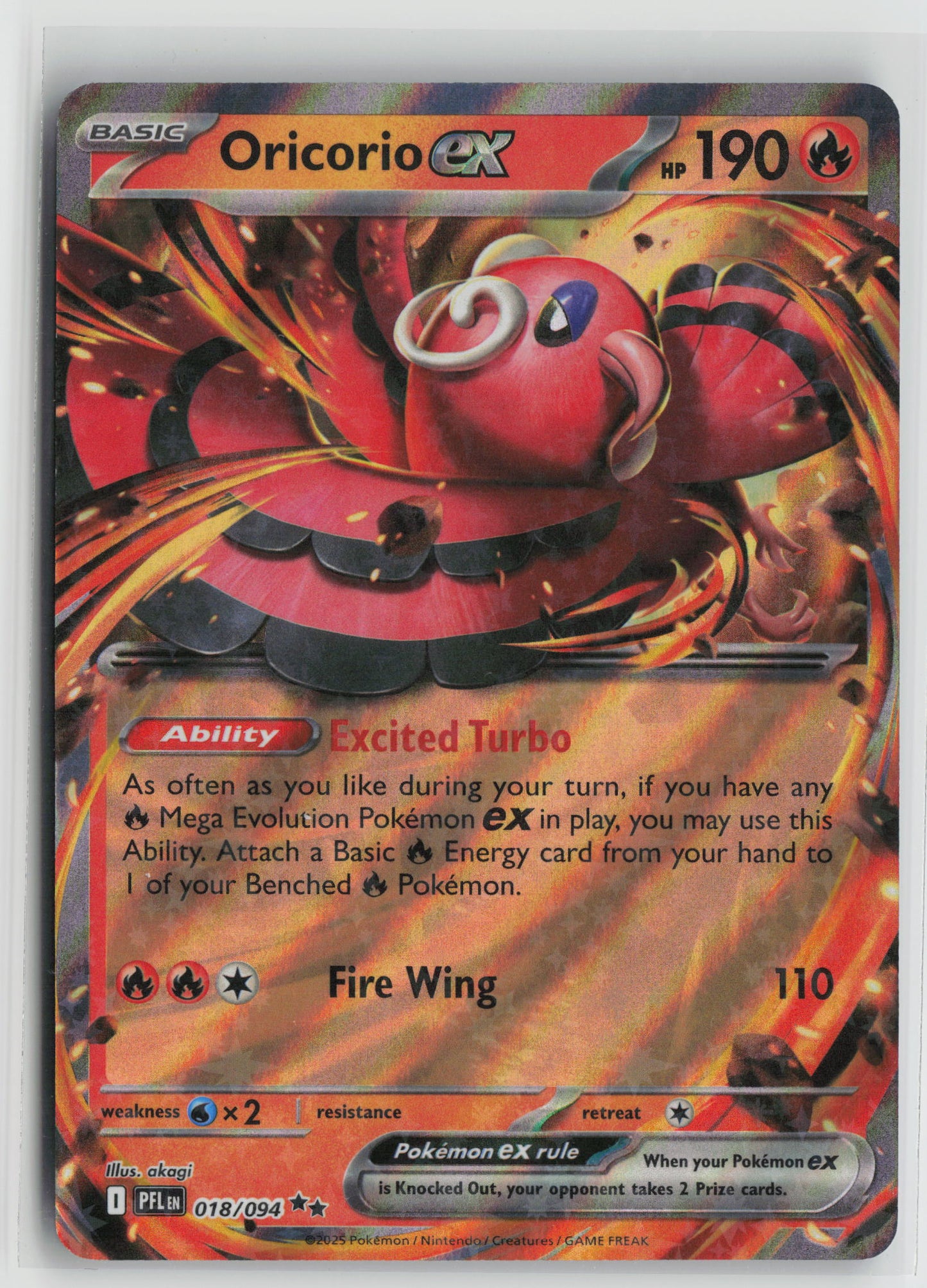Oricorio ex - Double Rare Holo PFL 018/094 NM