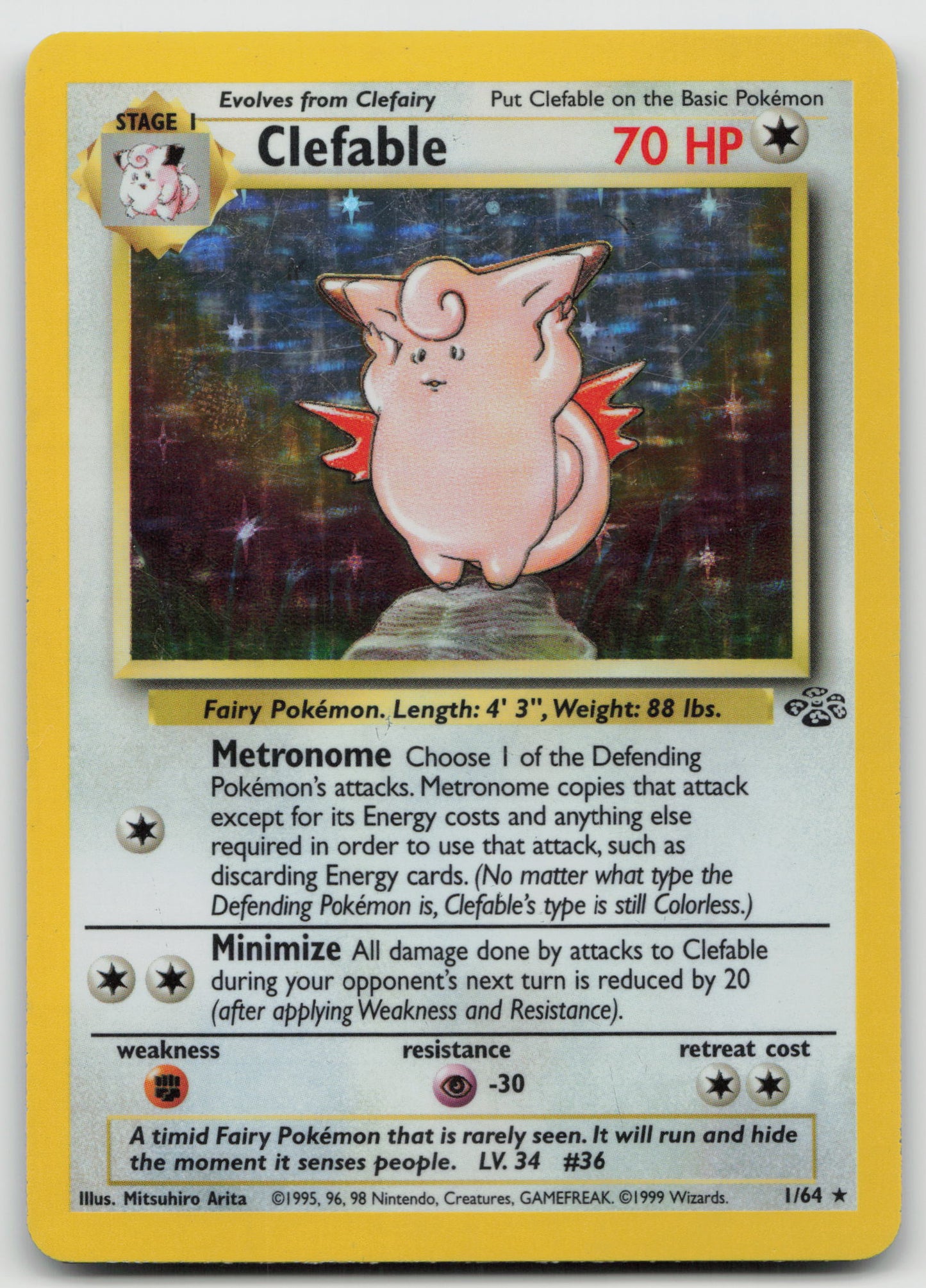 Clefable (1) Holo Rare Holo JU 01/64 DMG