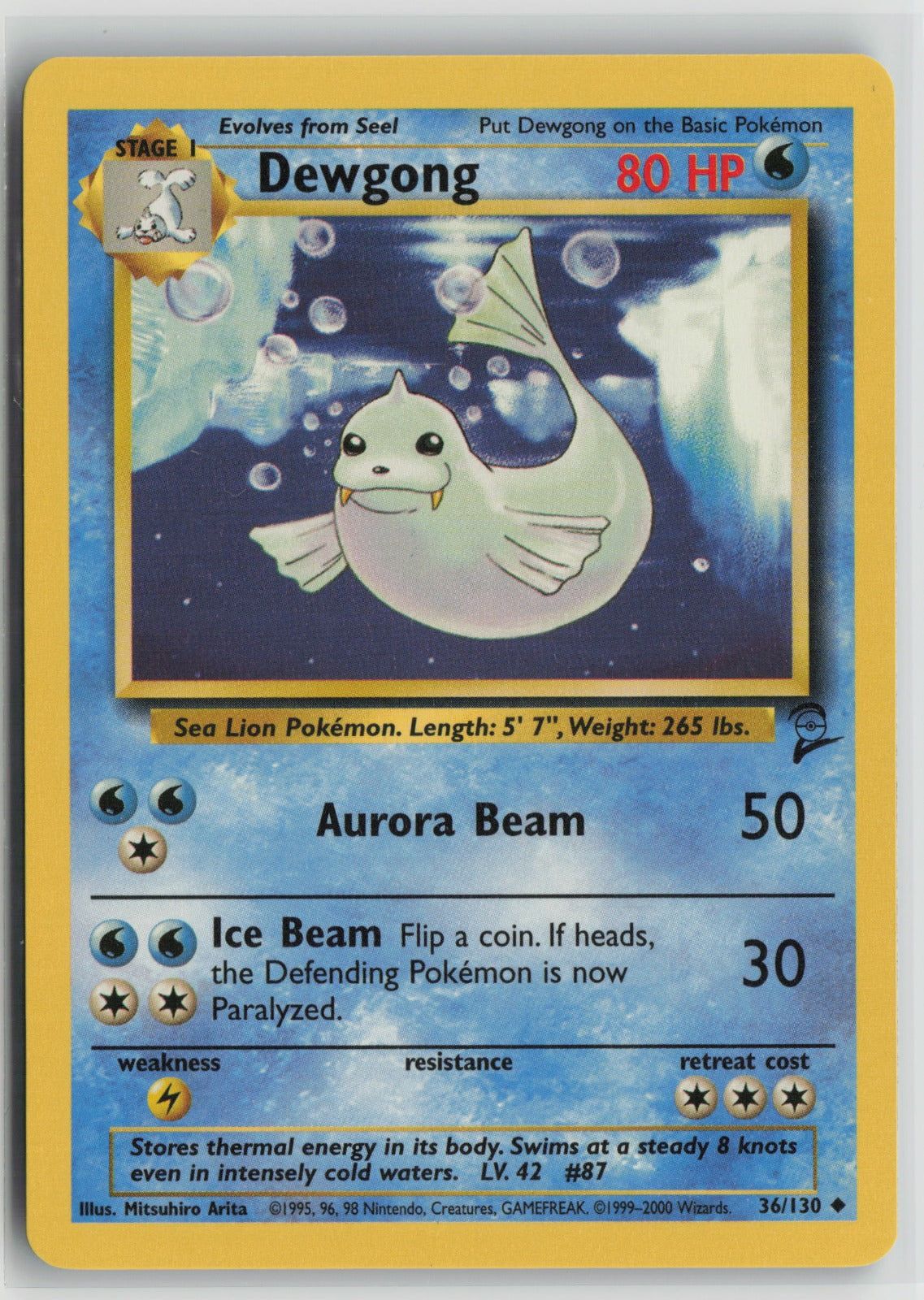Dewgong Uncommon BS2 036/130 NM