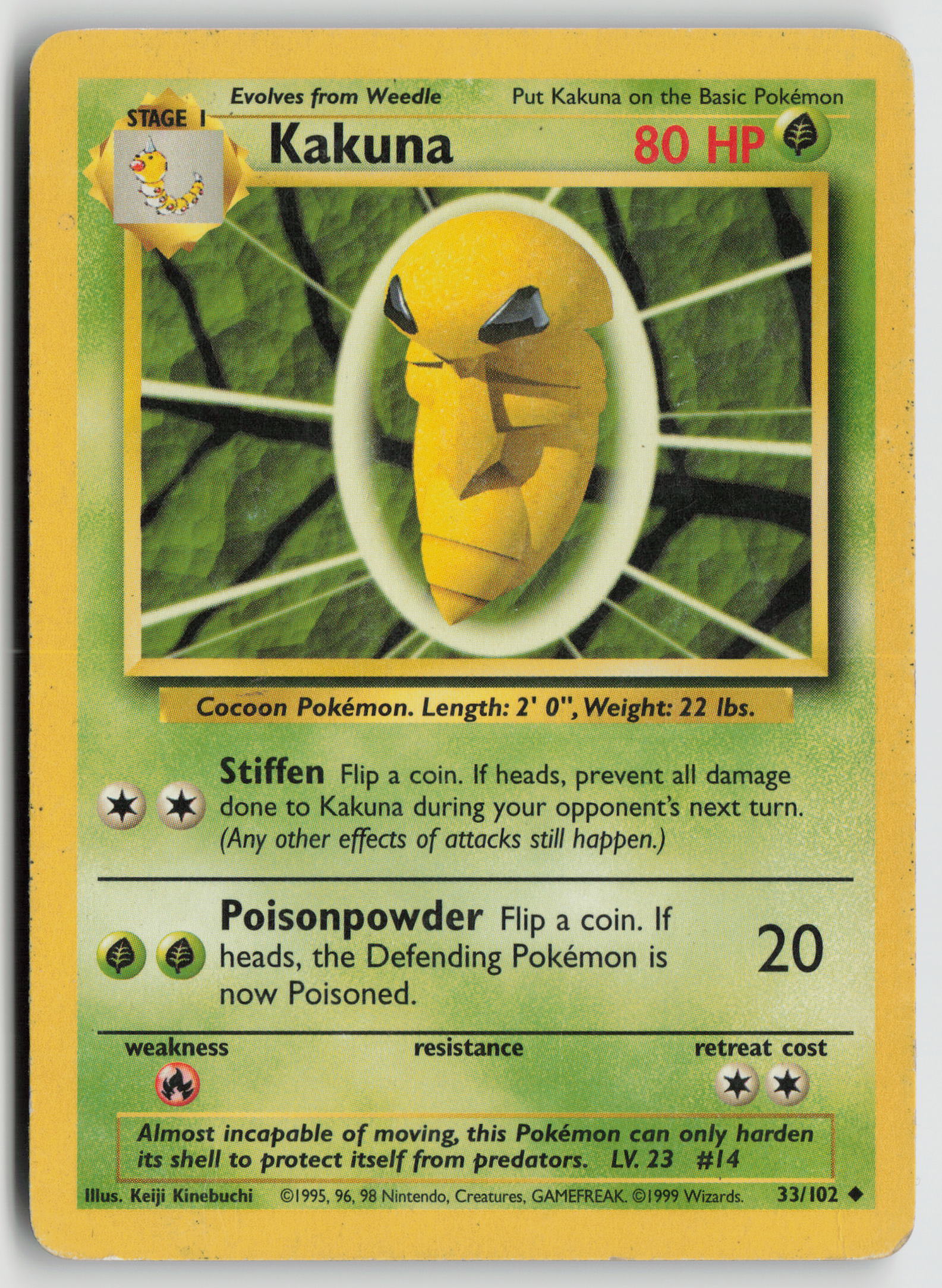 Kakuna Uncommon Base Set 033/102 HP