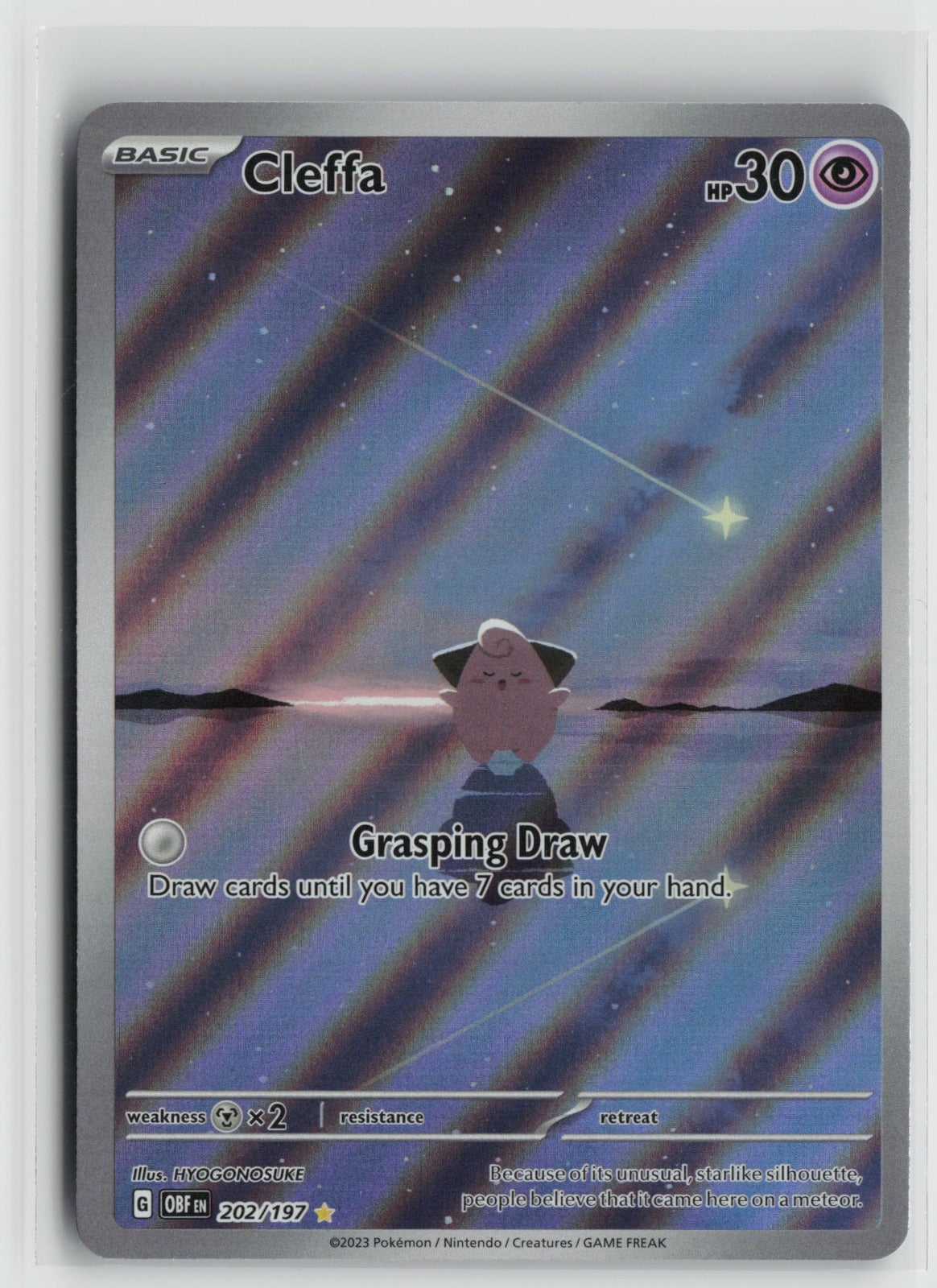 Cleffa Illustration Rare Holo OBF 202/197 NM