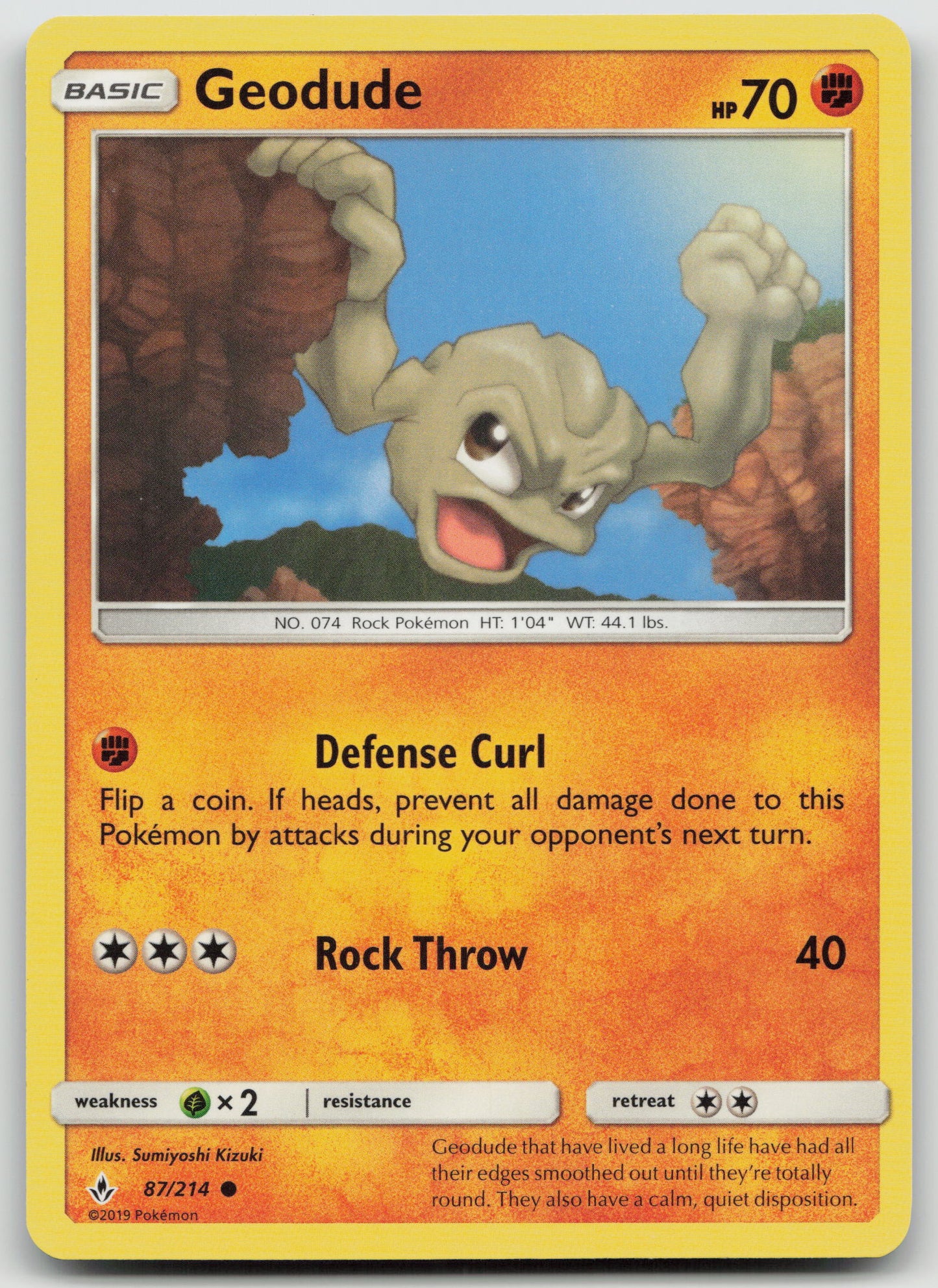 Geodude Common Normal SM10 87/214 NM