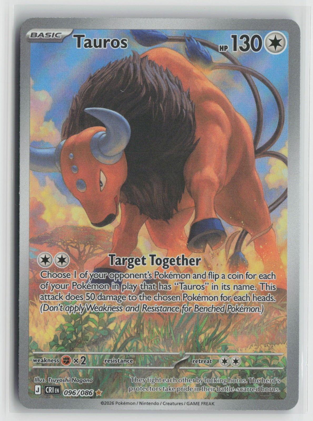 Tauros Illustration Rare Holo CRI 096/086 NM