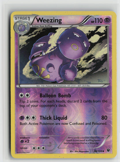 Weezing Uncommon Reverse Holo FCO 28/124 MP