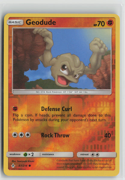 Geodude Common Reverse Holo SM10 87/214 NM