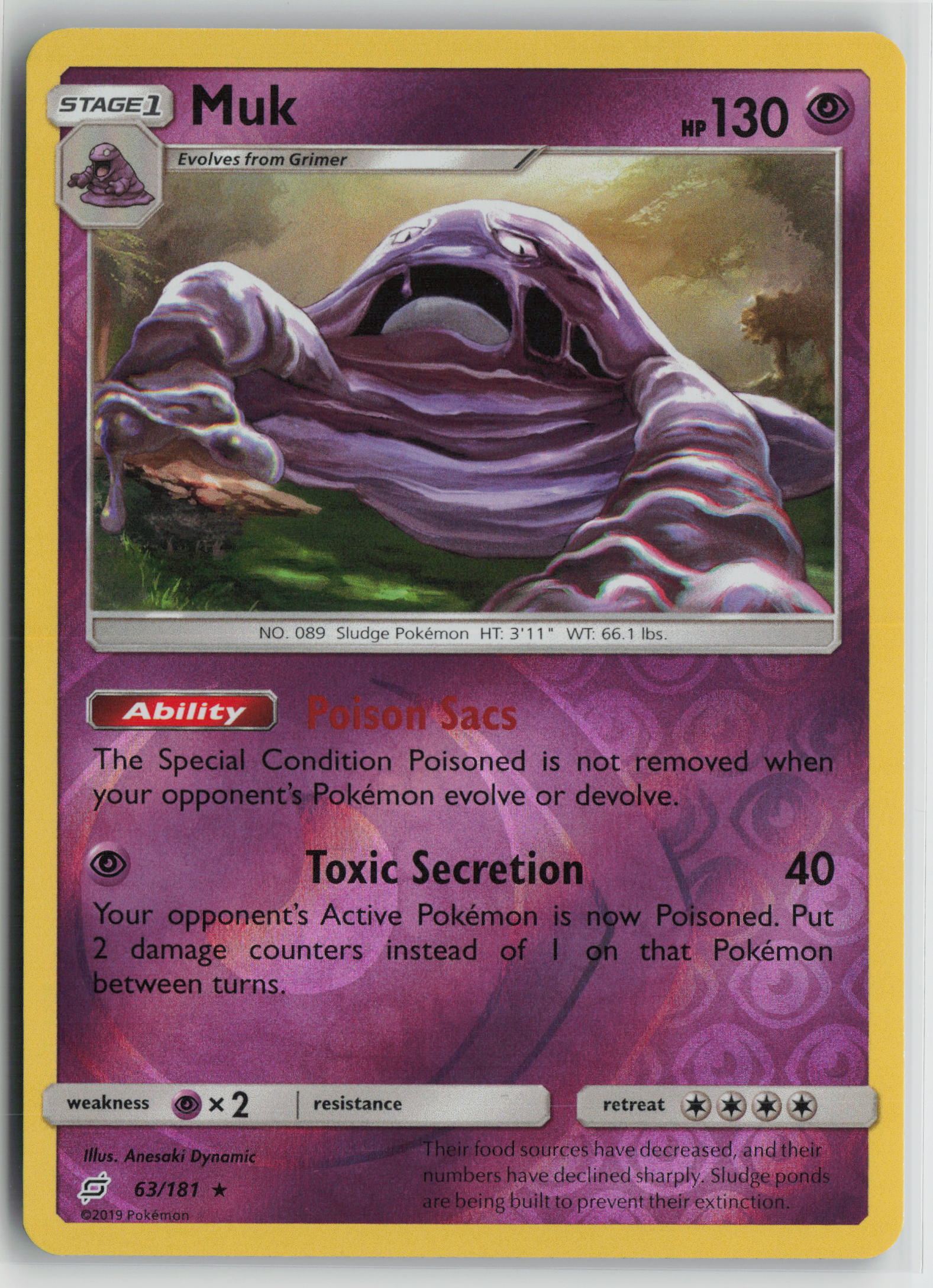 Muk Rare SM Reverse - Team Up 63/181 NM