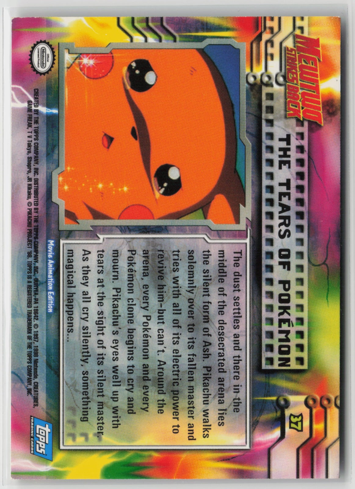 Topps The Tears of Pokémon Mewtwo Strikes Back #37 LP (Back)