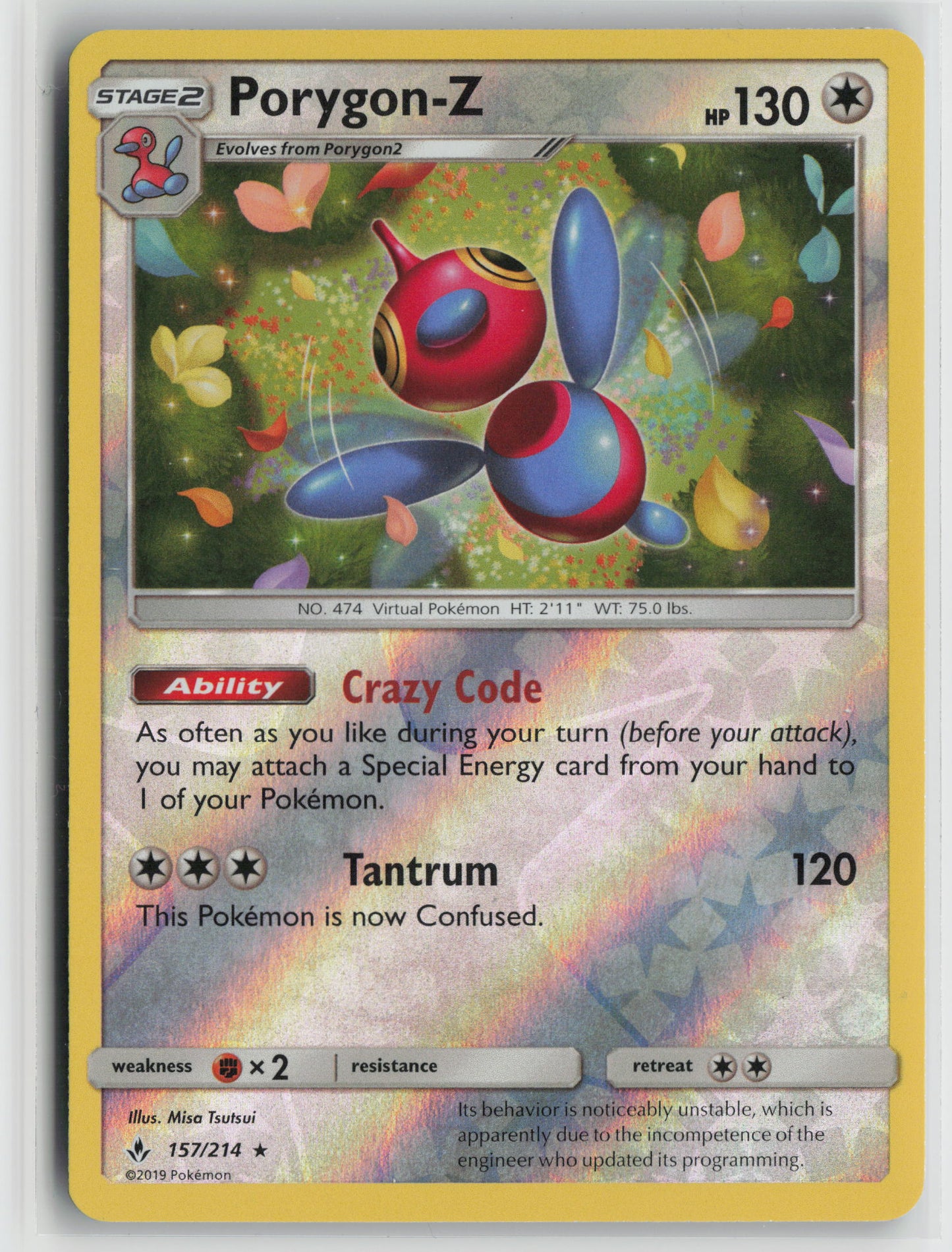 Porygon-Z Holo Rare SM - Unbroken Bonds 157/214 NM