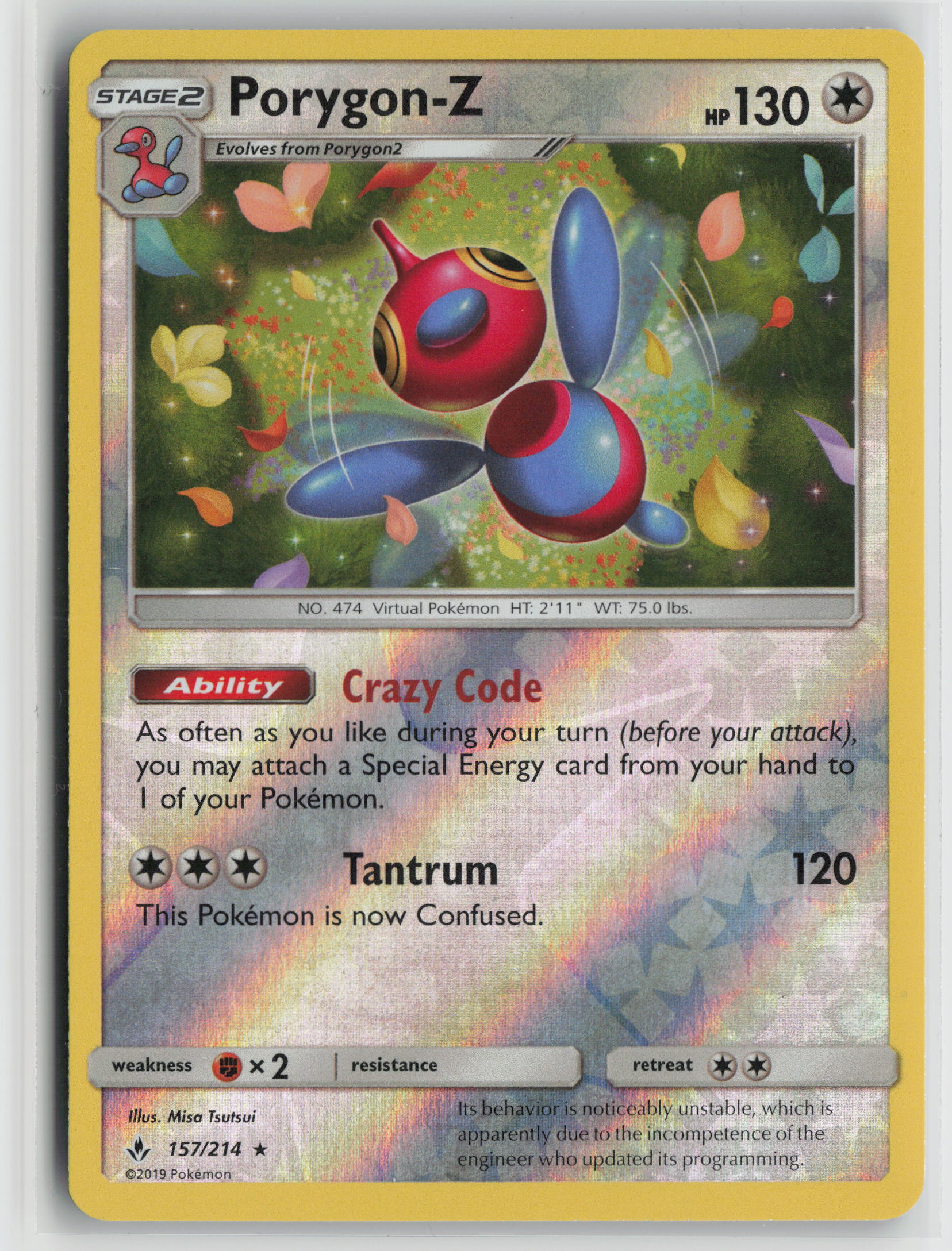 Porygon-Z Holo Rare SM - Unbroken Bonds 157/214 NM
