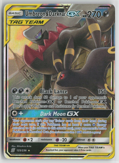 Umbreon & Darkrai GX Ultra Rare Holo SM11 125/236 NM