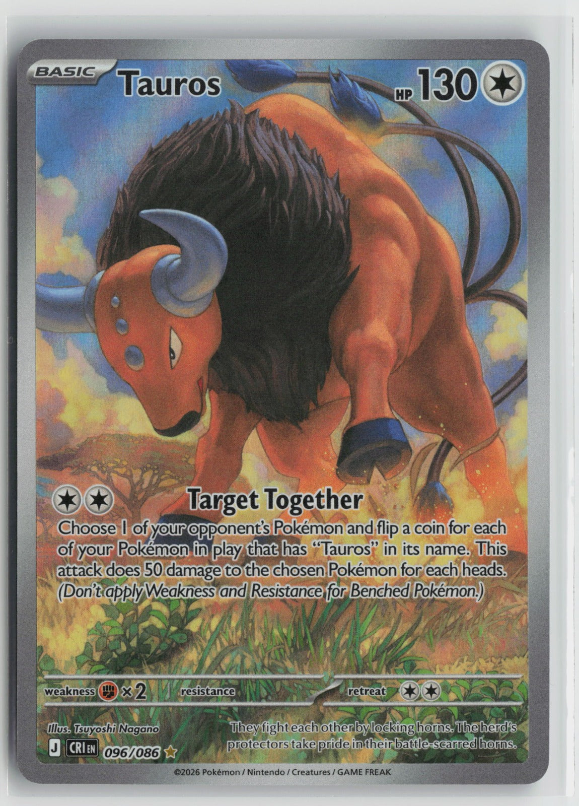 Tauros - Illustration Rare Holo CRI 096/086 NM