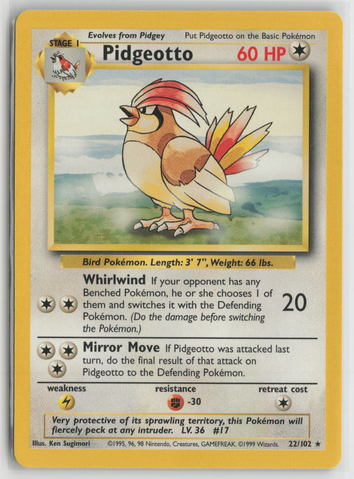 Pidgeotto Rare BS 022/102 LP
