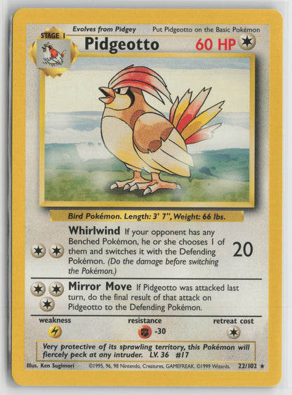 Pidgeotto Rare BS 022/102 LP