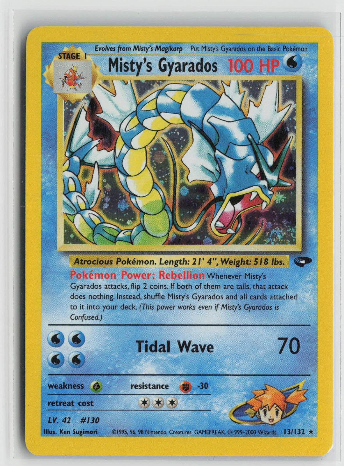 Misty's Gyarados Holo Rare Unlimited G2 013/132 NM - SWIRL