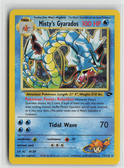 Misty's Gyarados Holo Rare Unlimited G2 013/132 NM - SWIRL