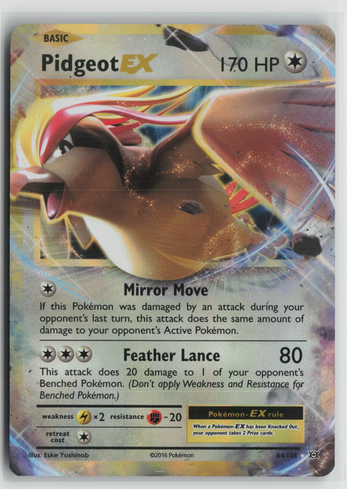 Pidgeot EX Ultra Rare Holo EVO 64/108 NM