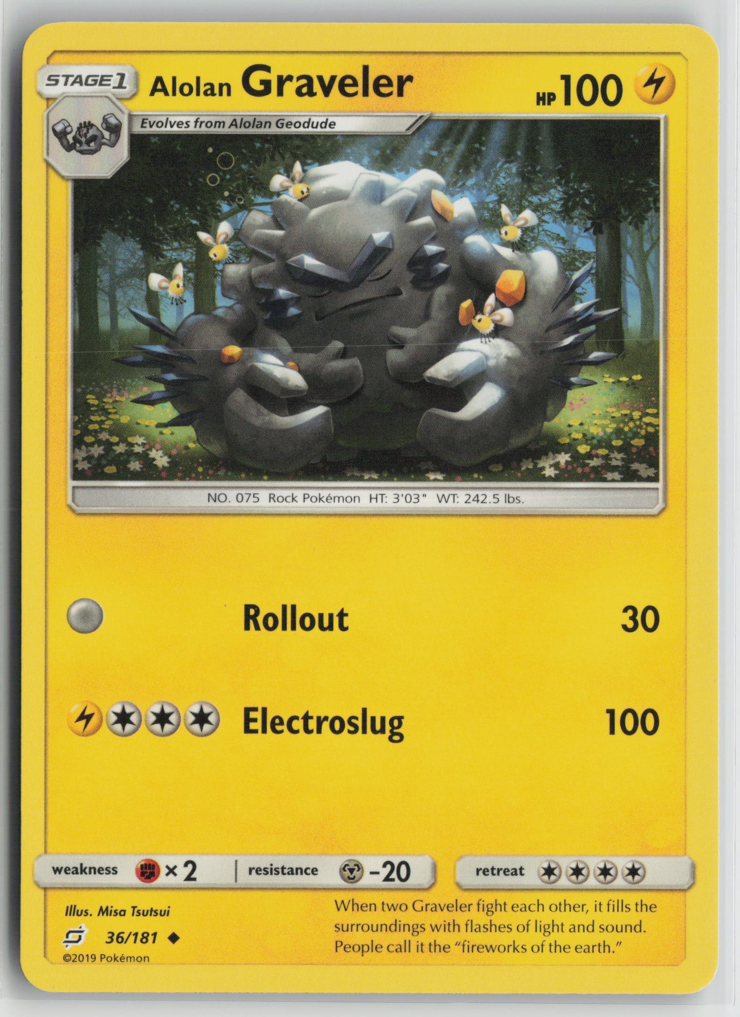 Alolan Graveler Uncommon SM - Team Up 36/181 NM