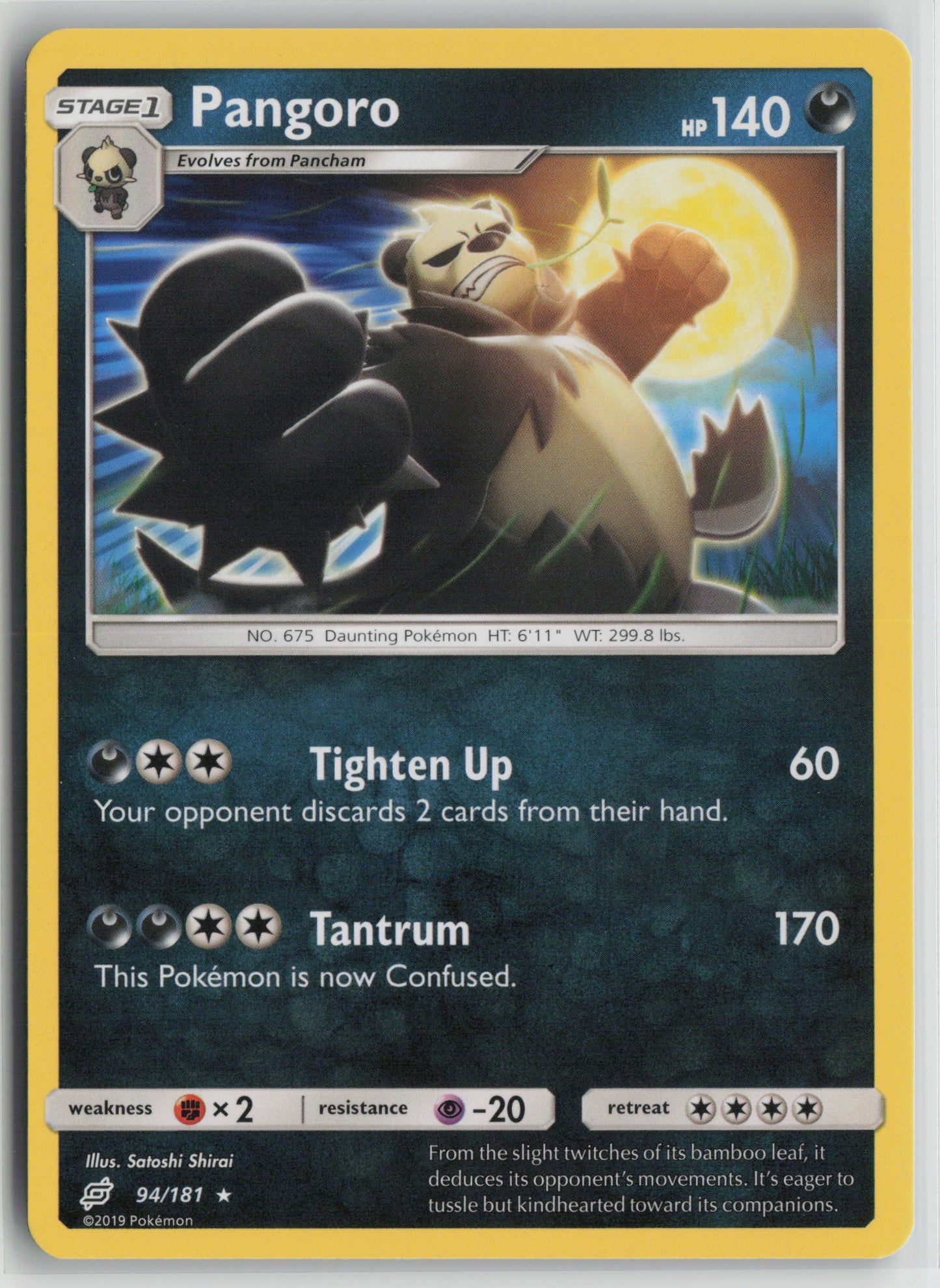 Pangoro Rare SM - Team Up 94/181 NM