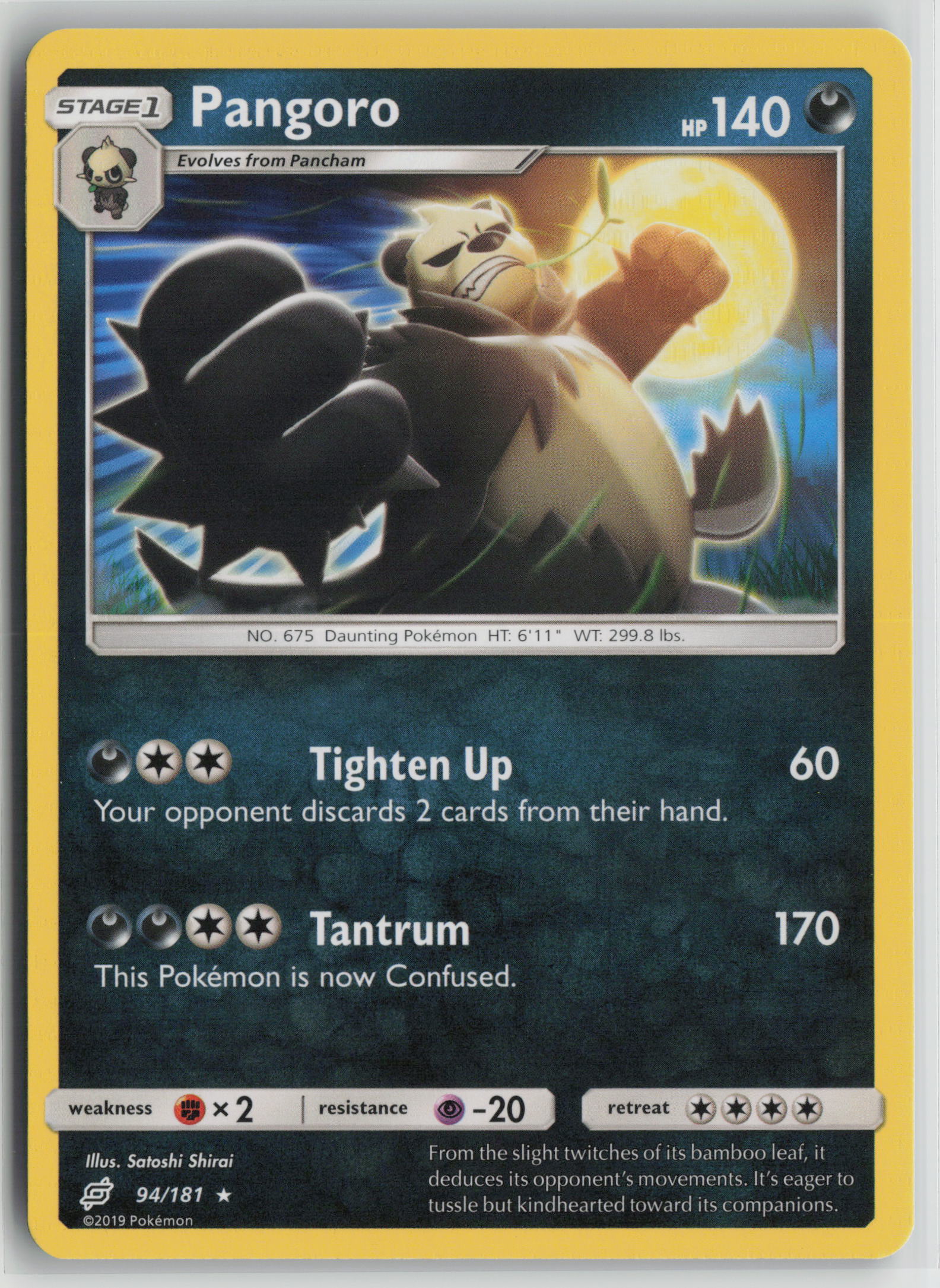 Pangoro Rare SM - Team Up 94/181 NM