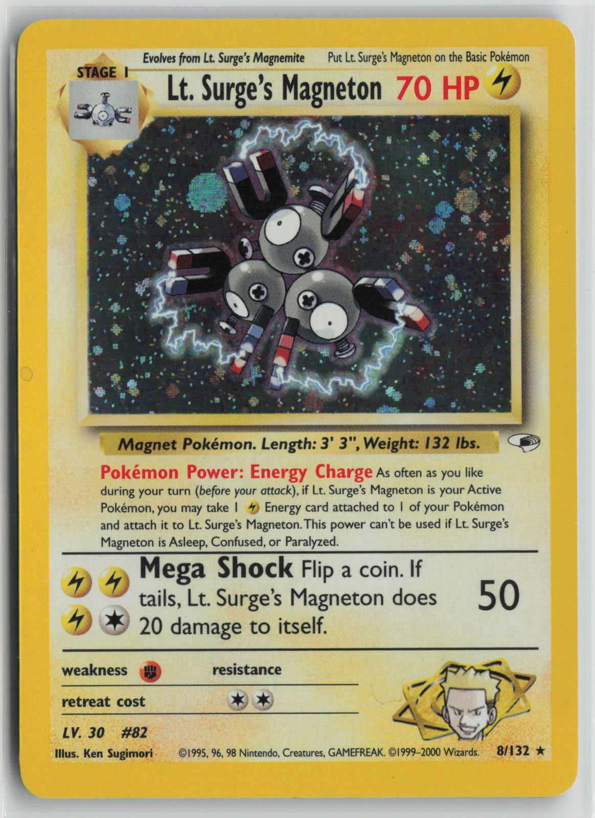 Lt. Surge's Magneton Holo Rare Unlimited G1 008/132 LP