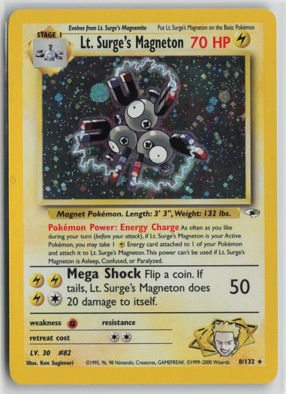 Lt. Surge's Magneton Holo Rare Unlimited G1 008/132 LP
