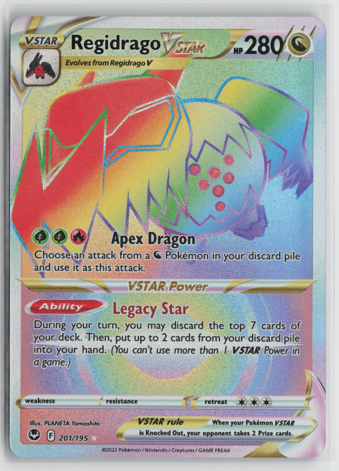 Regidrago VSTAR (Secret) Secret Rare Holo SWSH12 201/195 NM