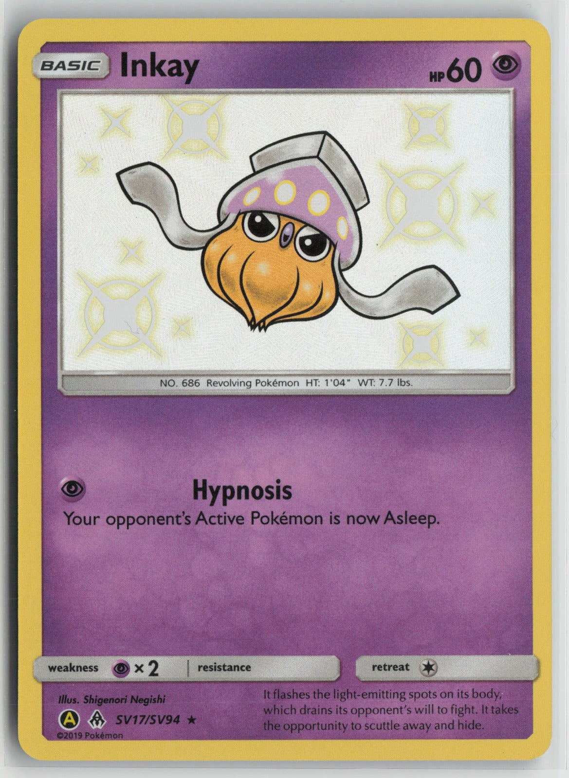 Inkay Shiny Holo Rare Holo HIF:SV SV17/SV94 NM