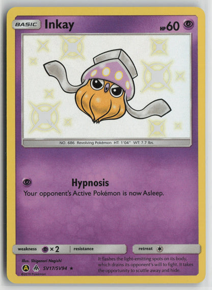 Inkay Shiny Holo Rare Holo HIF:SV SV17/SV94 NM