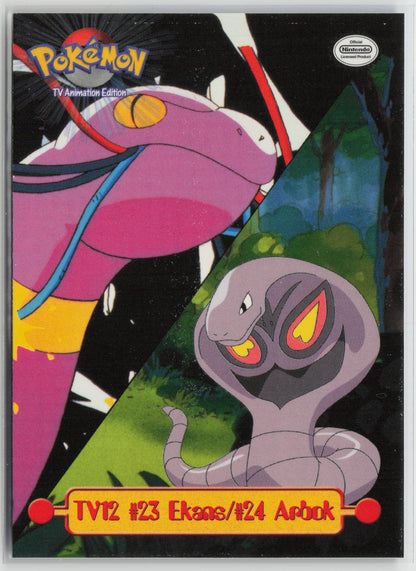 TV12 #23 Ekans/#24 Arbok Topps TV Animation Series 1999 Non-Holo LP