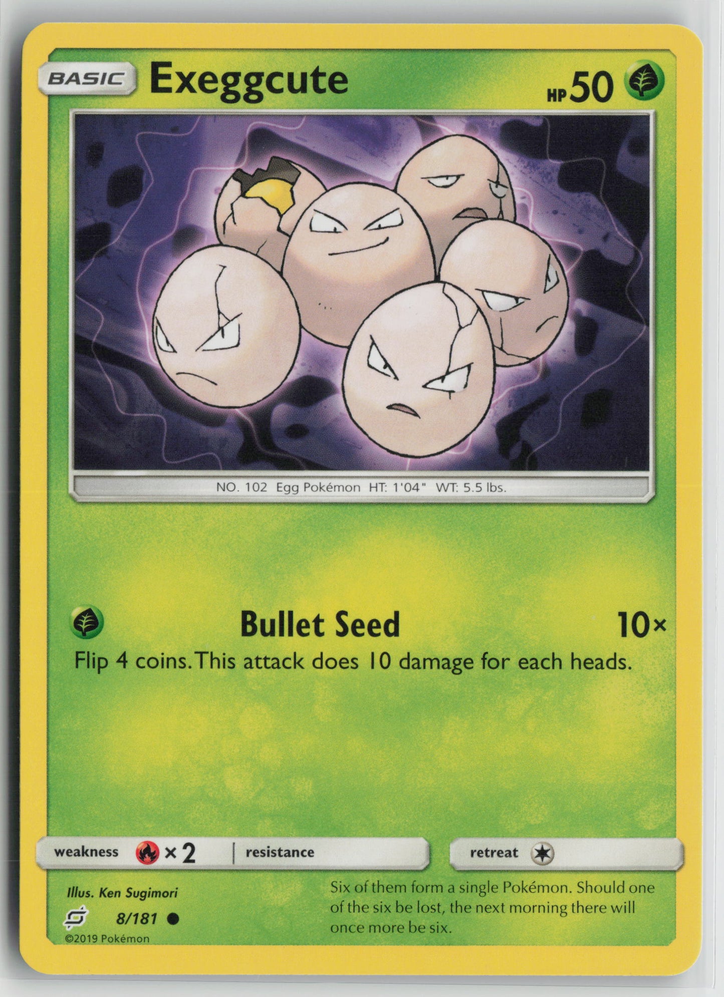 Exeggcute Common SM - Team Up 8/181 NM