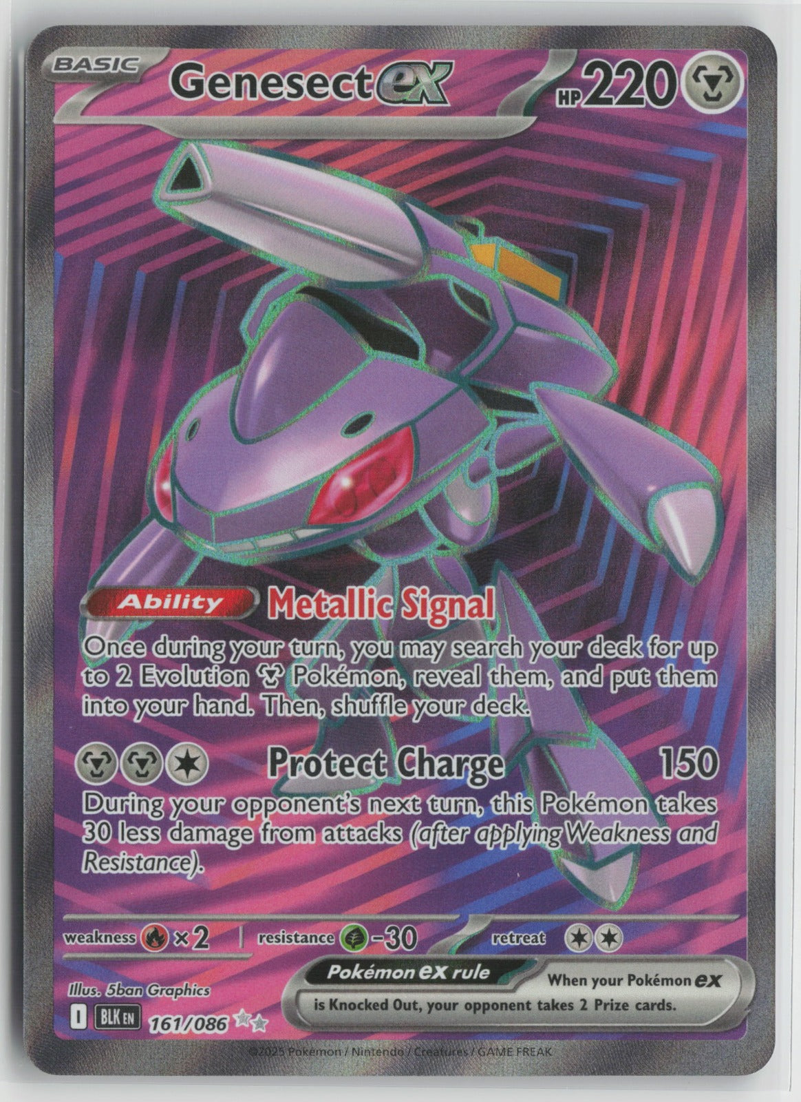 Genesect ex Ultra Rare Holo BLK 161/086 NM