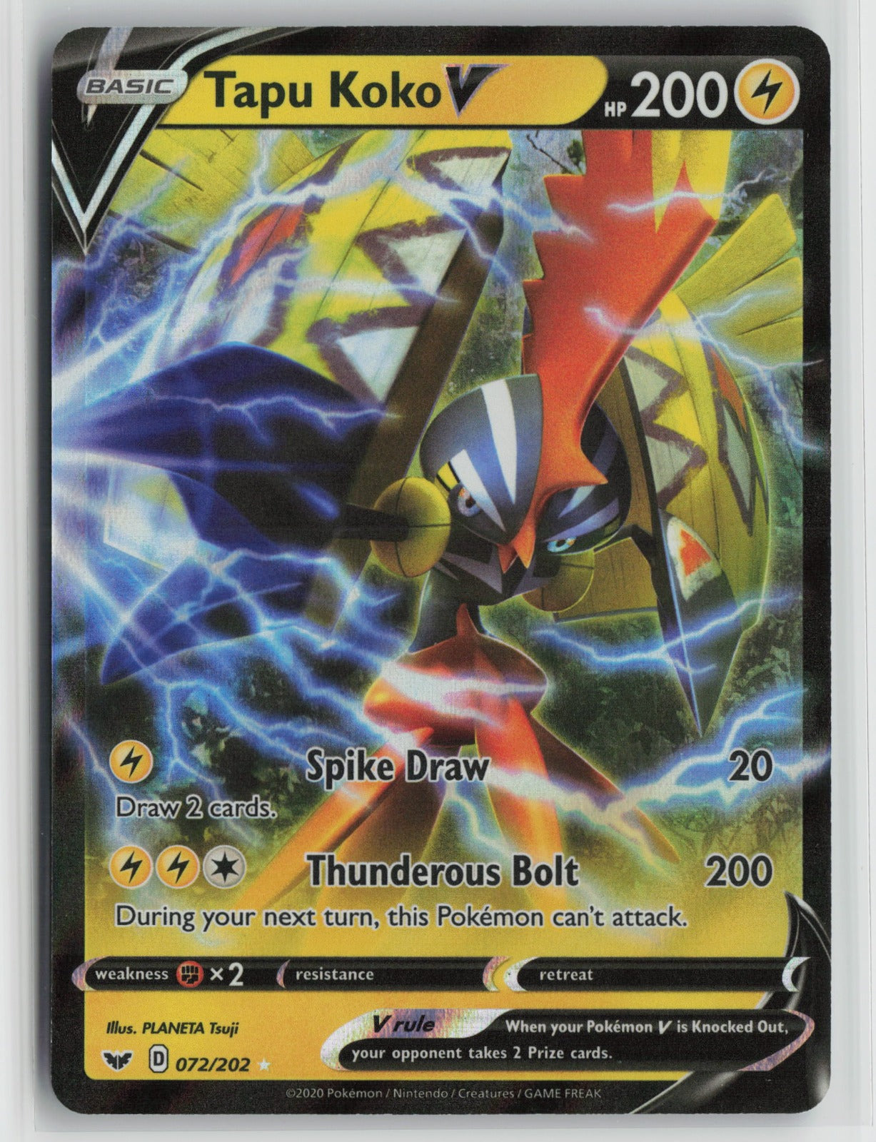 Tapu Koko V Ultra Rare Holo SWSH01 072/202 NM