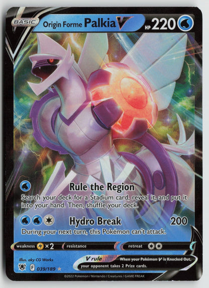 Origin Forme Palkia V Ultra Rare Holo SWSH10 039/189 NM