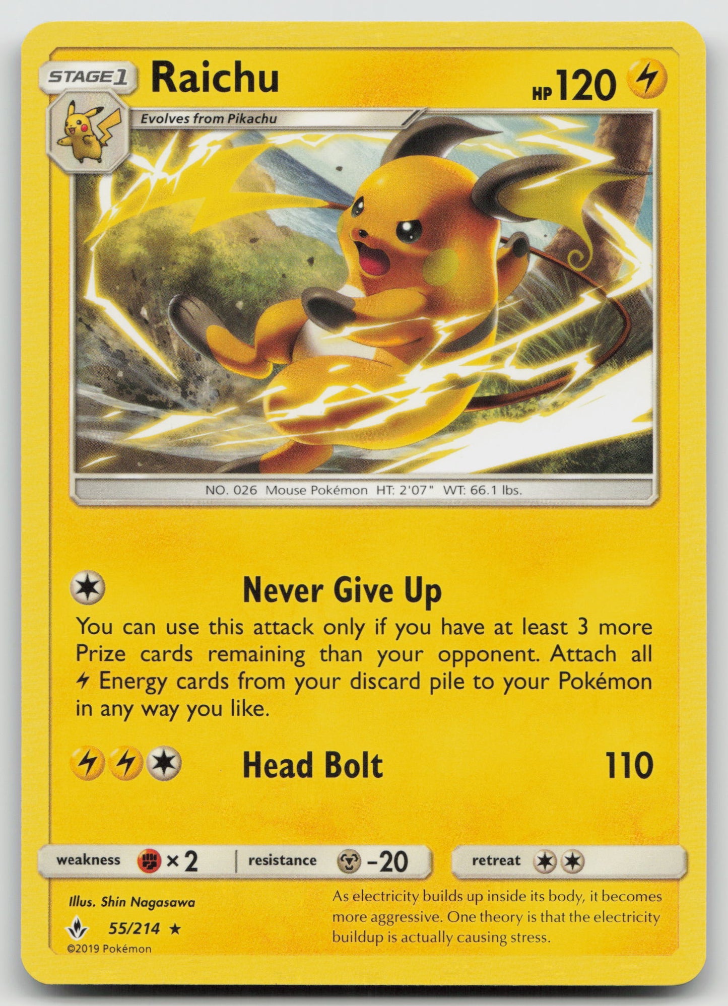 Raichu Rare Normal SM10 55/214 NM