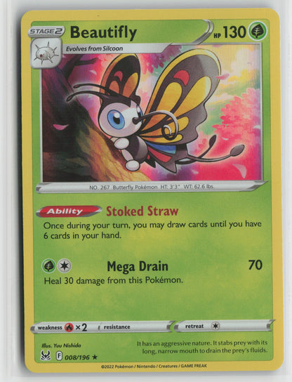 Beautifly Holo Rare SWSH11 008/196 NM