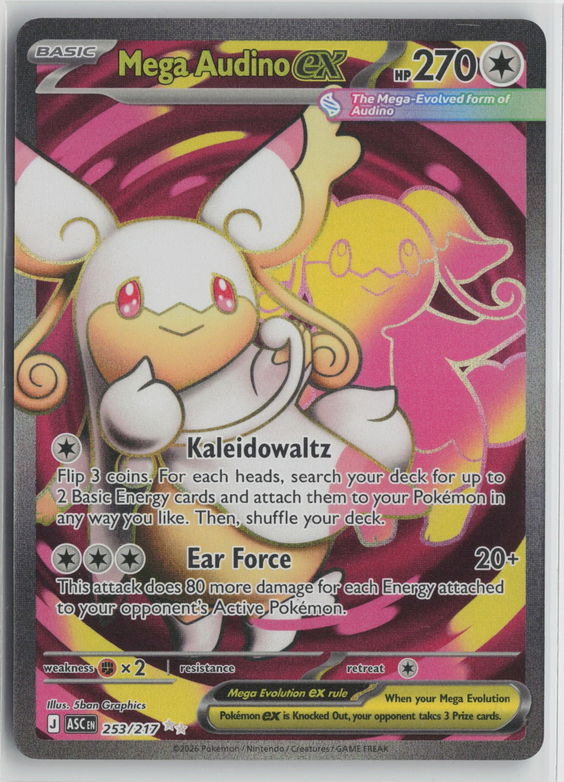 Mega Audino ex - Ultra Rare Holo ASC 253/217 NM