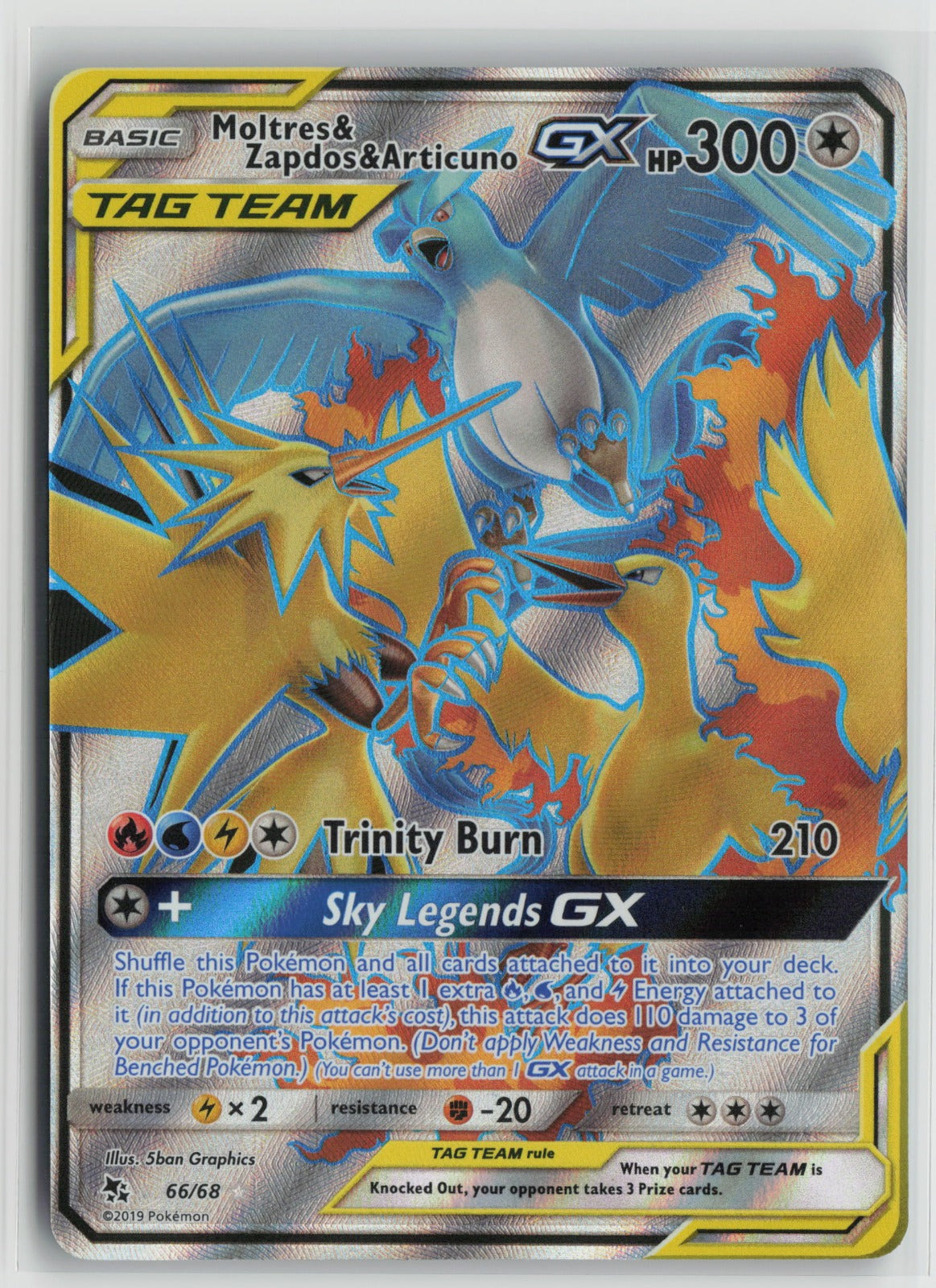Moltres & Zapdos & Articuno GX (Full Art) Ultra Rare Holo HIF 66/68 NM