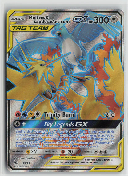 Moltres & Zapdos & Articuno GX (Full Art) Ultra Rare Holo HIF 66/68 NM