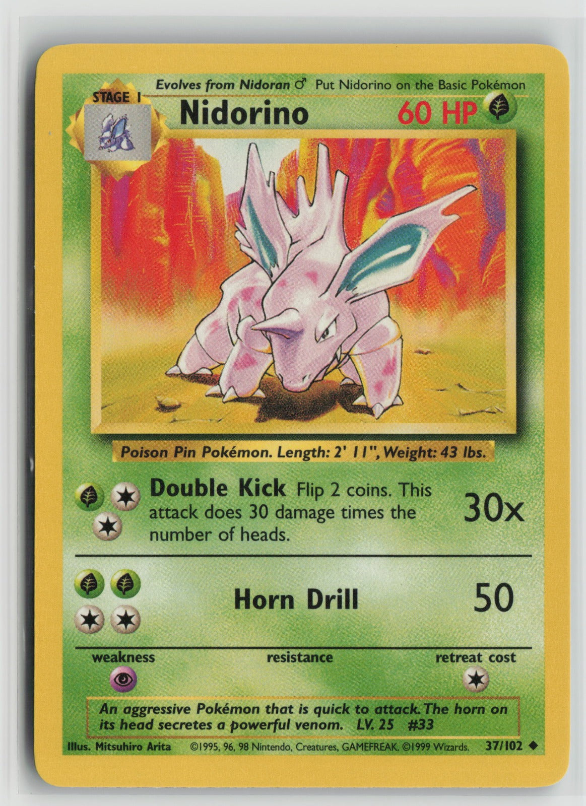Nidorino Uncommon BS 037/102 LP