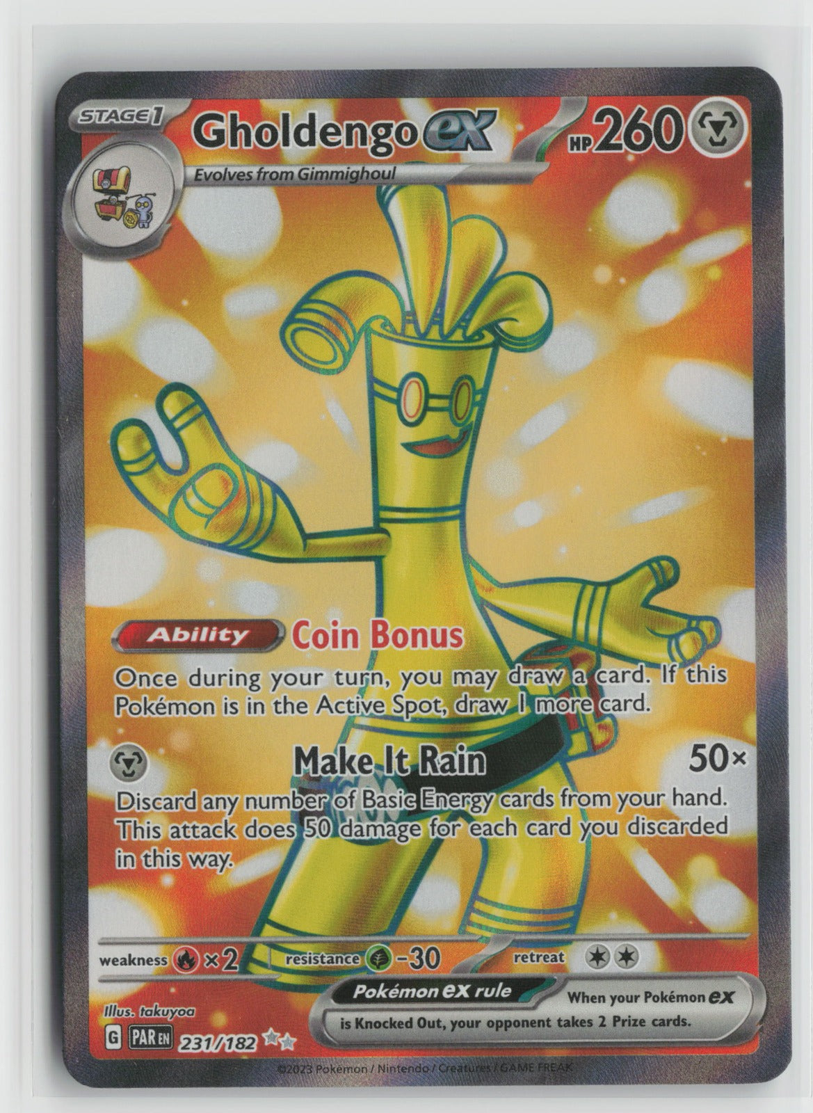 Gholdengo ex - Ultra Rare Holo PAR 231/182 NM