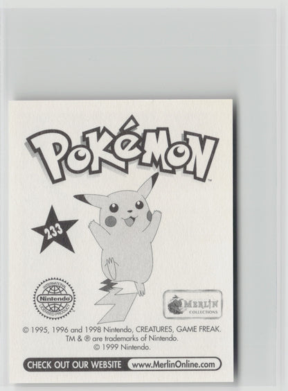 Golduck - Merlin Topps Sticker 1999 #233 NM (Back)